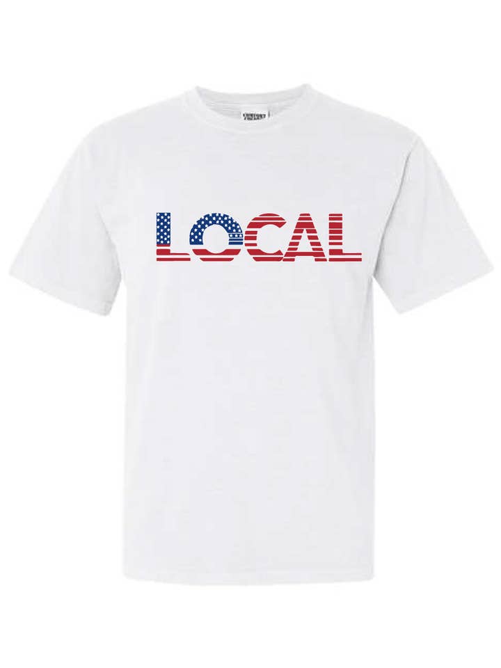 Local Flag / Heavyweight Ring Spun Tee / Ivory / Patriotic for wholesale by Salt & Sand