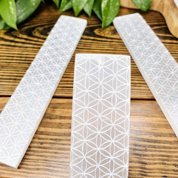 Rock Paradise - Wholesale Incense Holder - Crystal Selenite Incense Burner with Engraved Flower of Life6