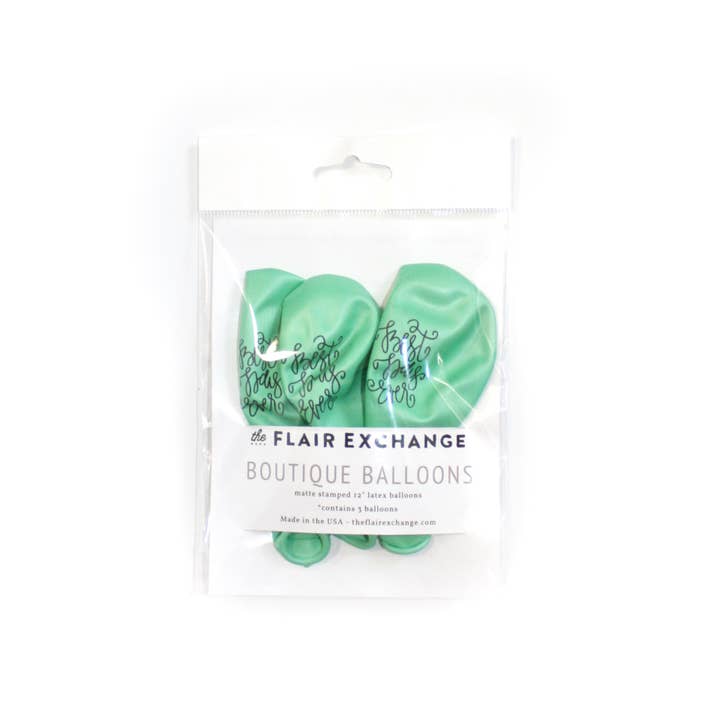 The Flair Exchange - Vendita all'ingrosso A palloncino - Best Day Ever, palloncini in lattice verde menta (set di 3)