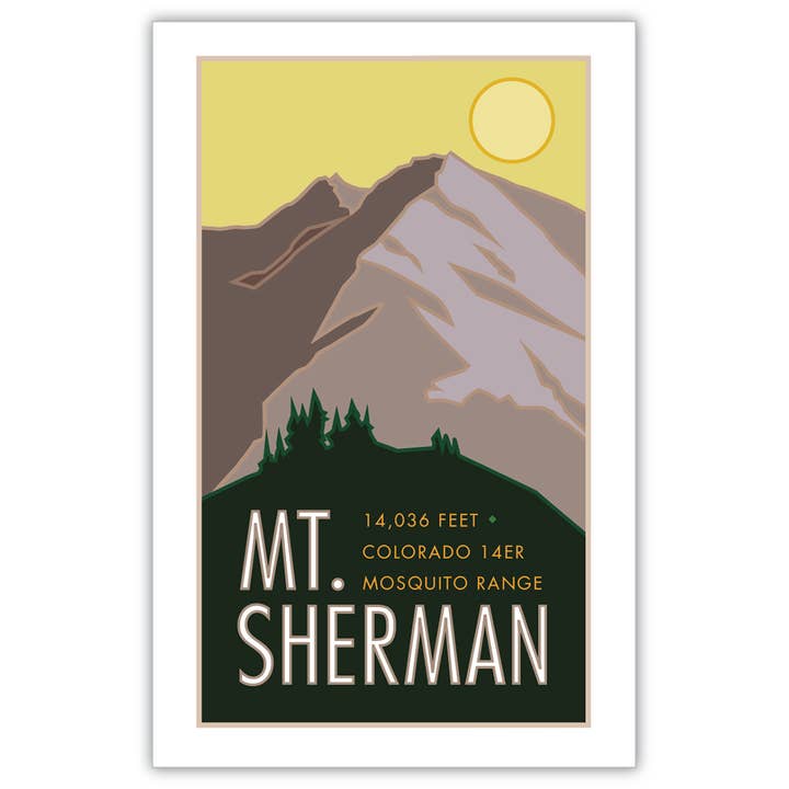 Monte. Sherman, Colorado - Colorado 14er - Cartazes por atacado de Travel Posters by M&W Design Co.