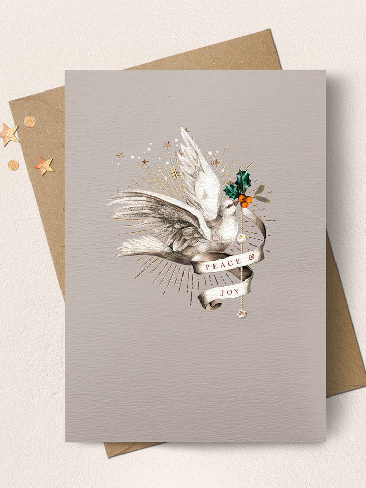 HOLIDAY GREETING CARD PEACE STEPHANIE DAVIES for wholesale by Notes & Queries, Inc.