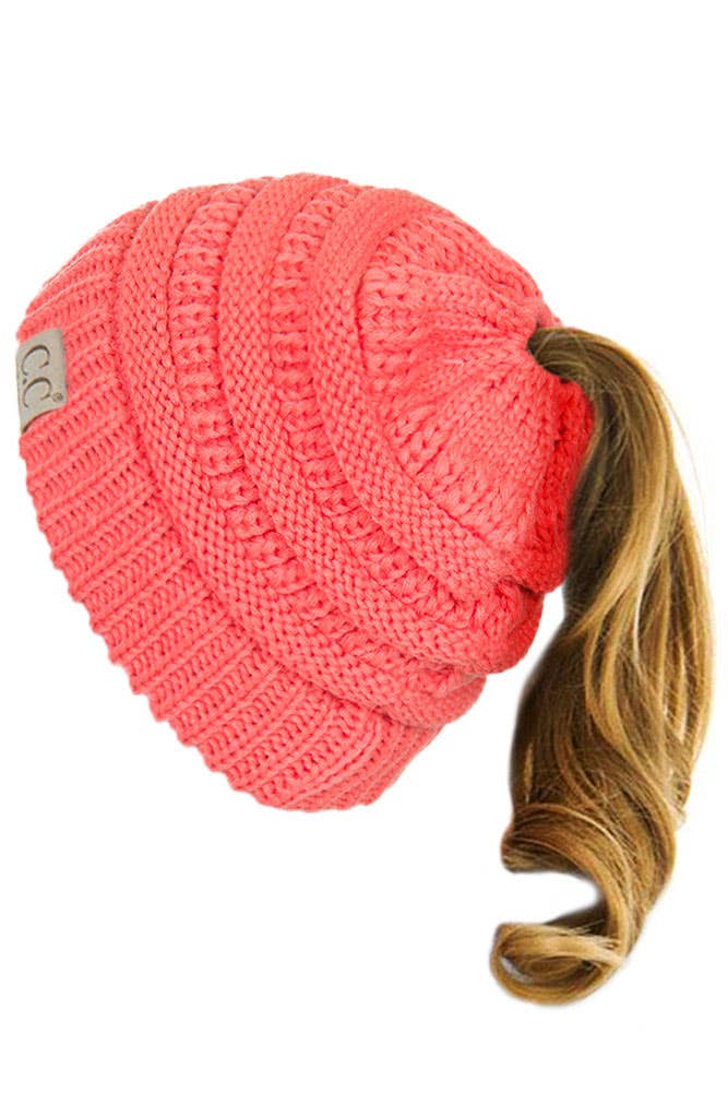 Hana - Wholesale Beanie - Kids - C.C Kids Solid Ponytail Beanie2
