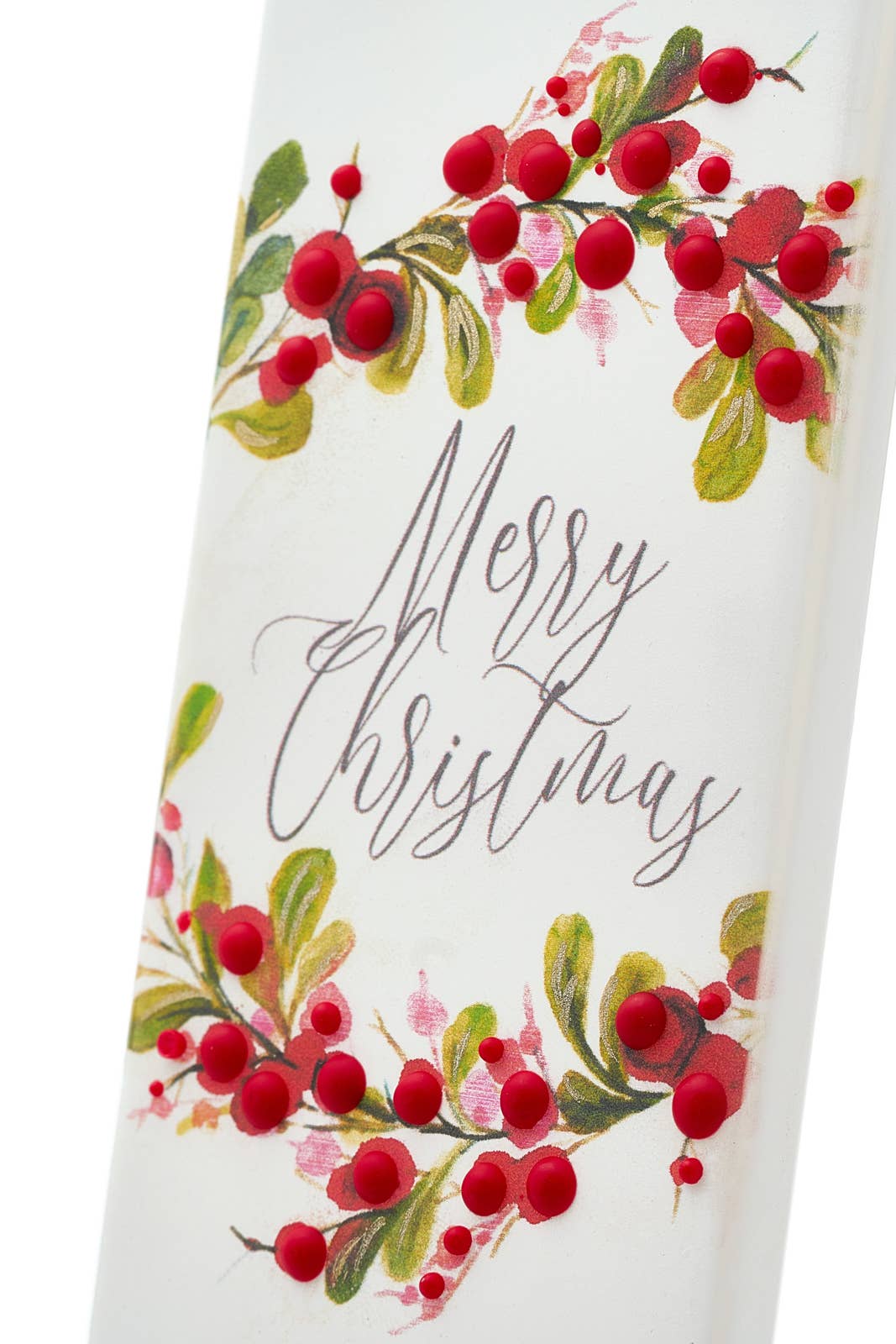 Flatyz Candles - Wholesale Novelty Candle - Flat Handmade Candle - Merry Christmas Wreath With Berries2