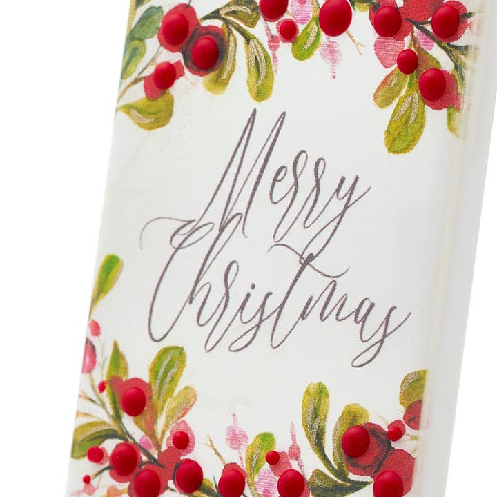 Flatyz Candles - Wholesale Novelty Candle - Flat Handmade Candle - Merry Christmas Wreath With Berries2