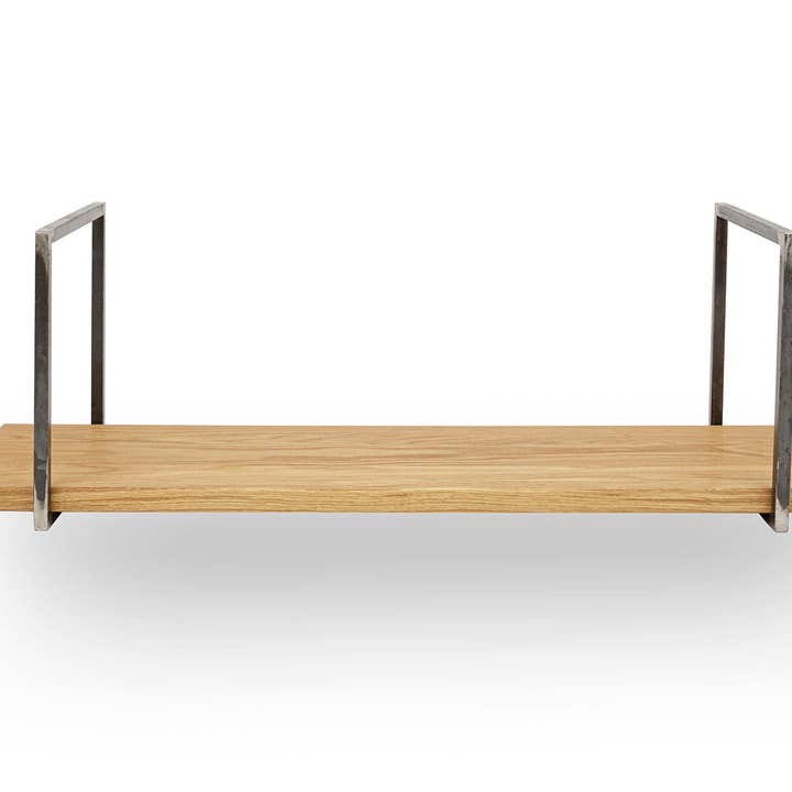 Wall shelf made of oak wood honey finish 100 cm for wholesale by Anton Doll Holzmanufaktur