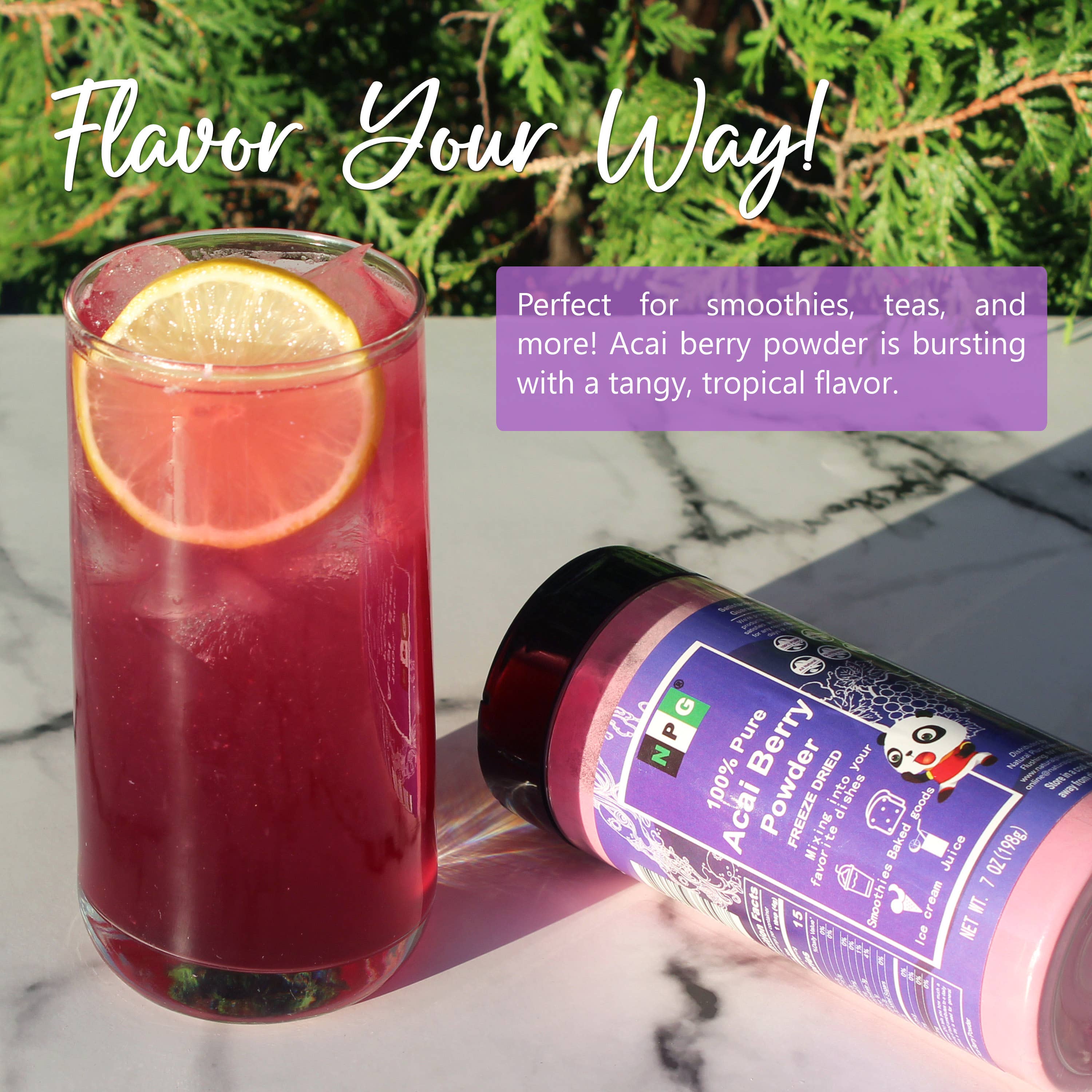 Natural Plus Green – Engroshandel Protein-/superfoodpulver – NPG frysetørret 100% rent Acai Berry Pulver 7 Oz4