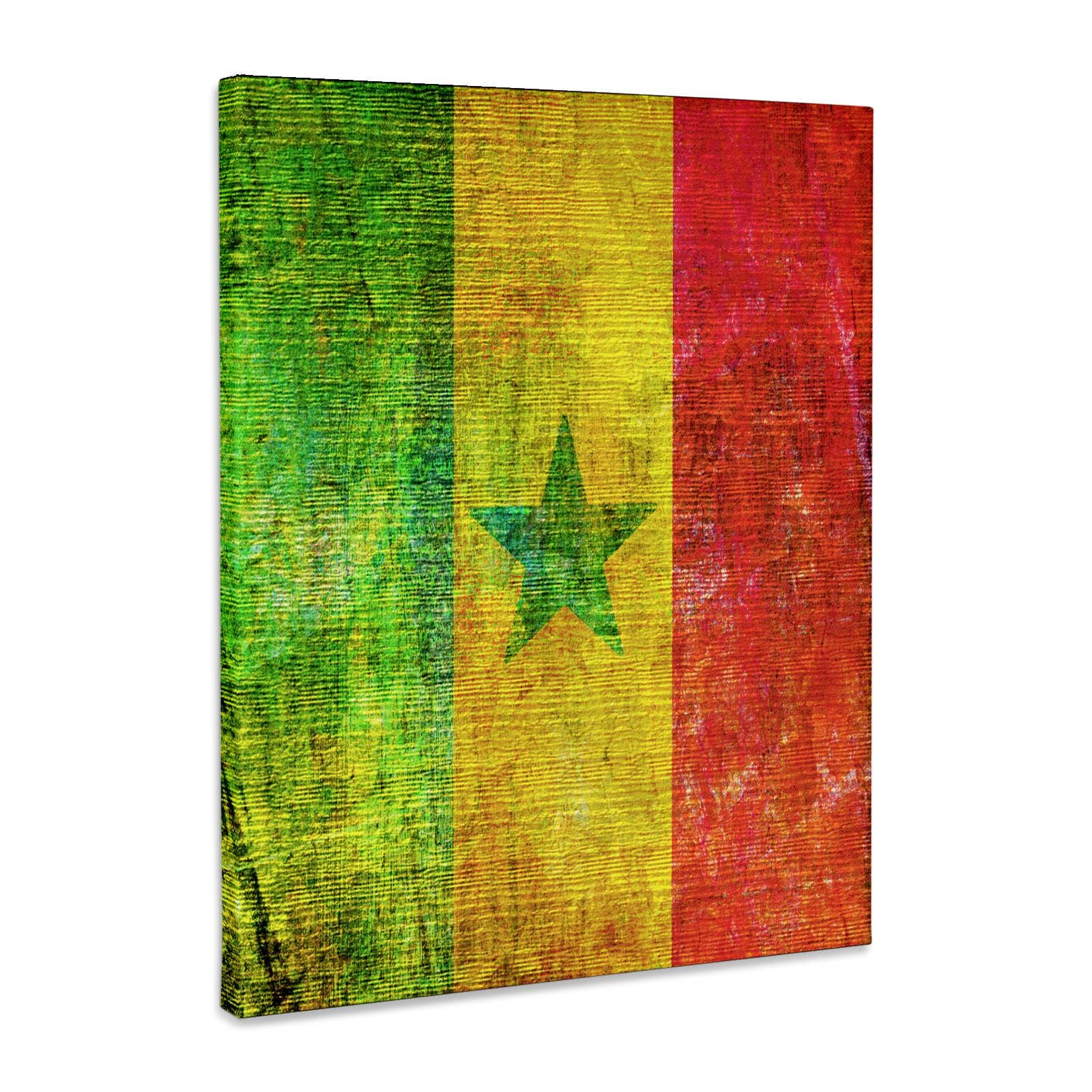 3dRose - Wholesale Art Print - 3dRose, Distressed Style Grunge Flag Of Senegal, Museum Grade Canvas Wrap0