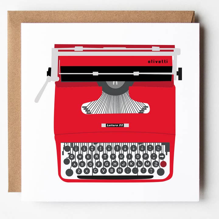 Machine à écrire vintage - carte de vœux vierge pour la vente par Design Smith