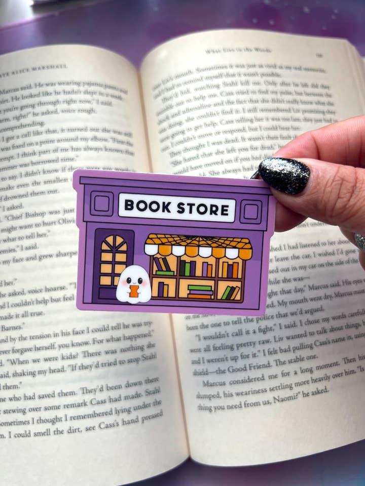 Halloween Bookstore - Vinyl Waterproof Sticker for wholesale by Starfalled Pages