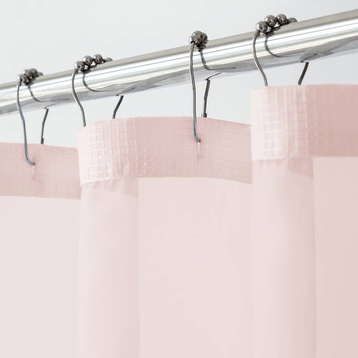 Dainty Home - Wholesale Shower Curtain - Complete Shower Curtain With Detachable Liner In Pink