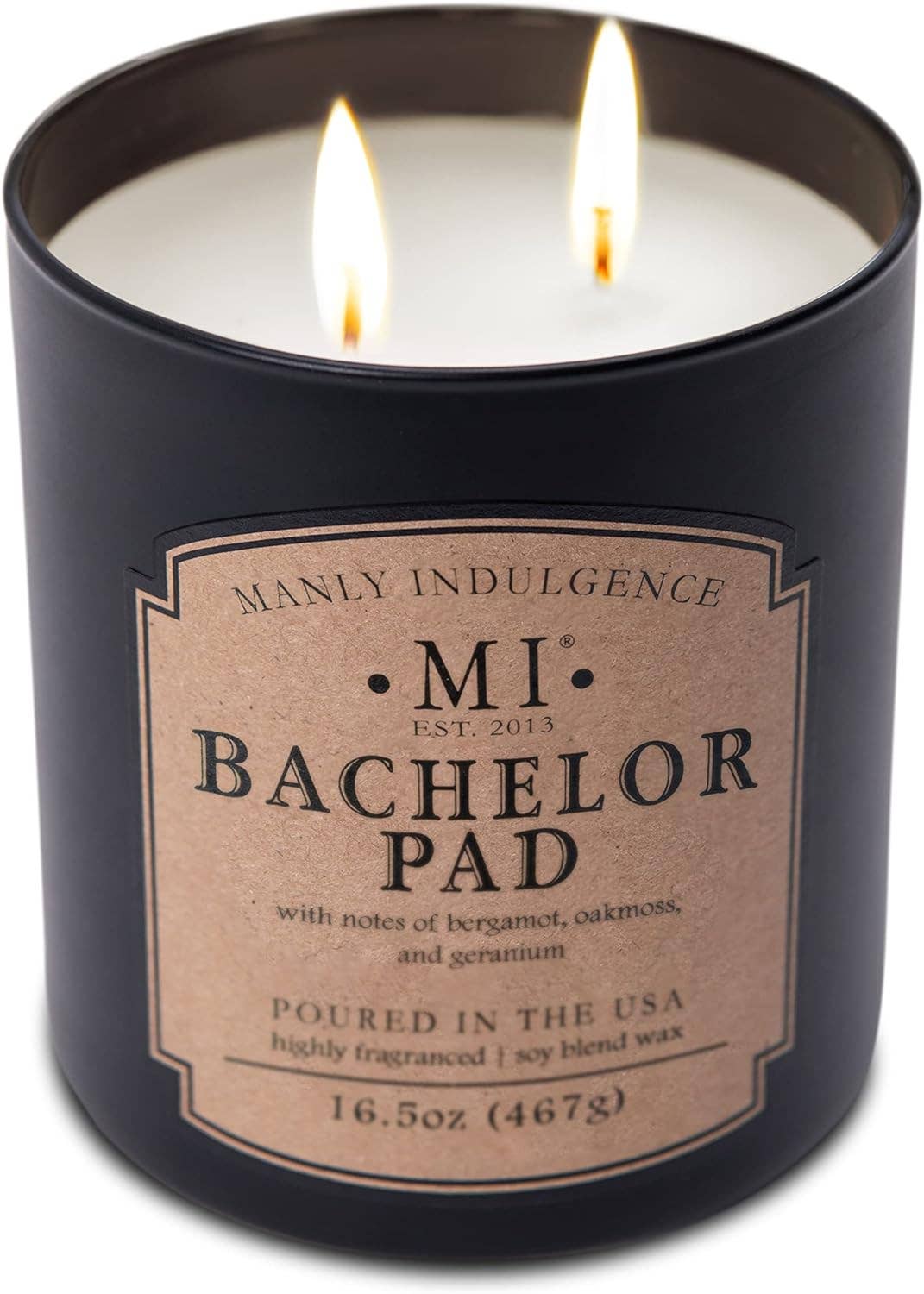 MVP Group International INC - Wholesale Jar/Filled Candle - Bachelor Pad 2-Wick Scented Candle, Soy Blend Wax, 16.5oz2