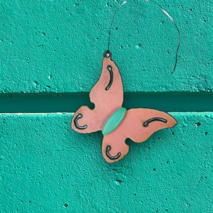 Iron Jewel – Engroshandel Pynt – Butterfly ornament faux turkis sten sød gave ferie