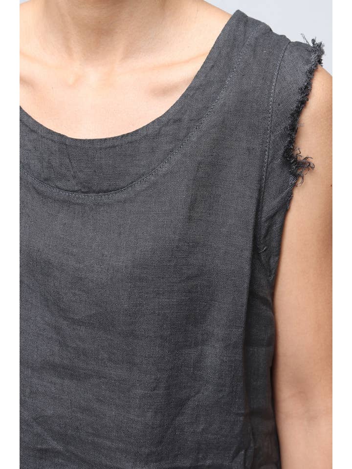 LÉA & LUC – Großhandel Kleid – Damen – Ärmellose lange Kleider aus 100% Leinen REF.4318