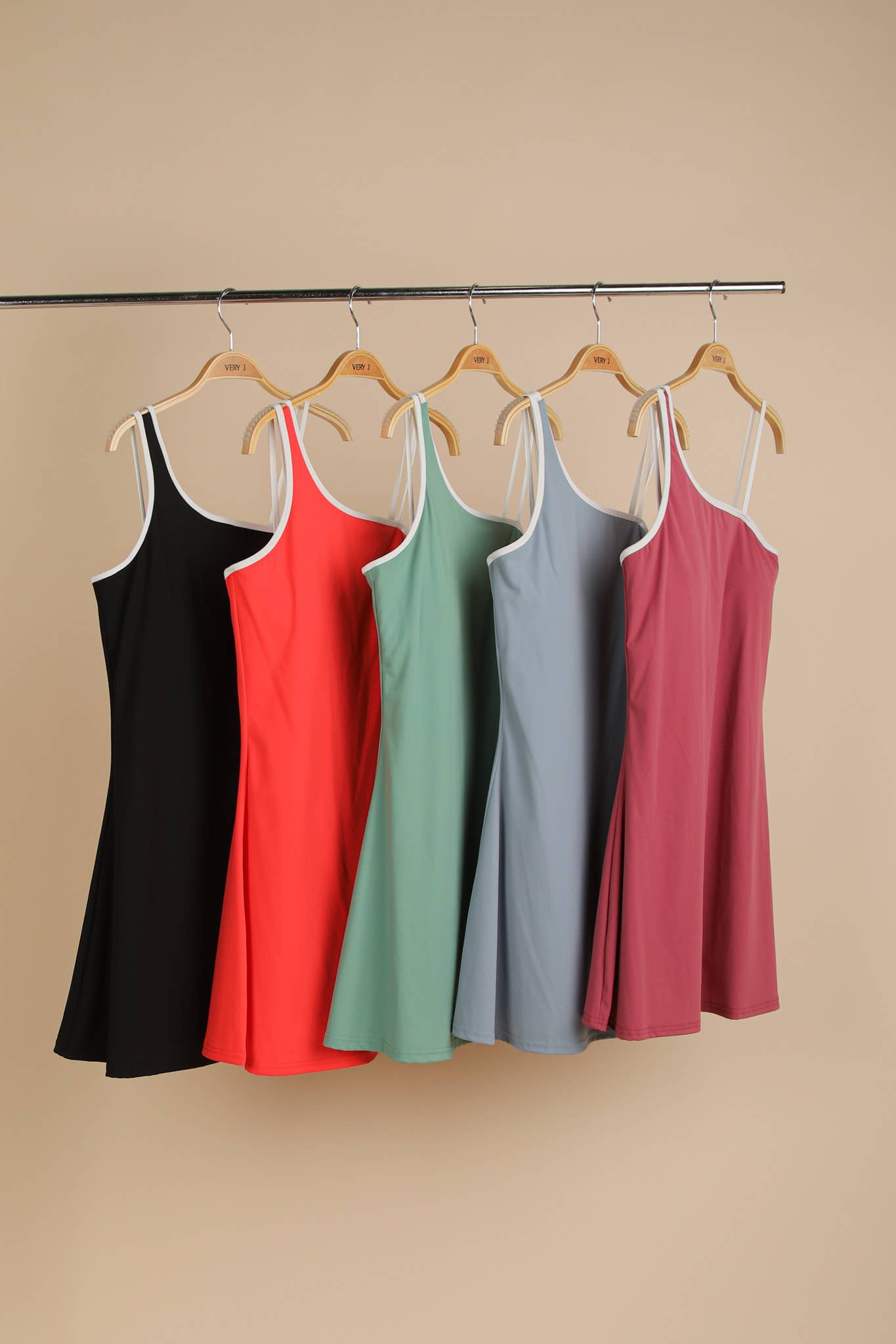 VERY J - Wholesale Athletic Dress - Women's - ND31660-Activewear Mini Dress with Inside Lining31