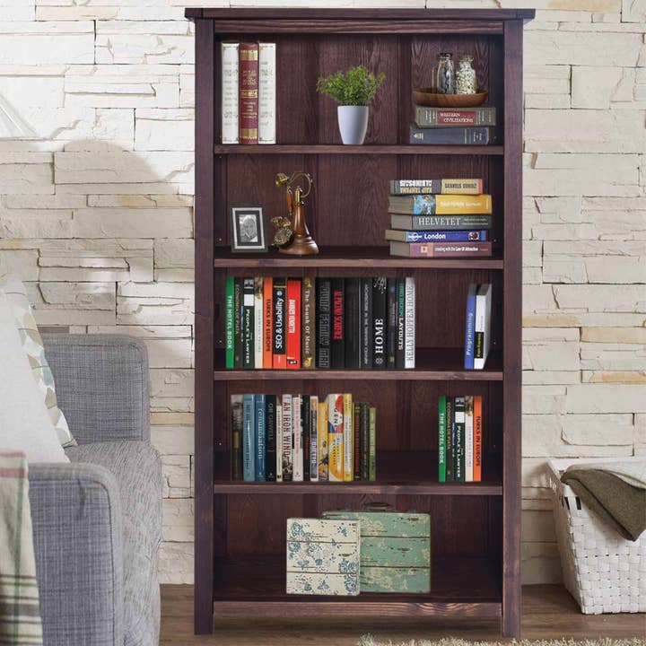 Greener Valley Trading - Wholesale Bookcase - Arise-Sun Solid Wood Tall Bookshelf