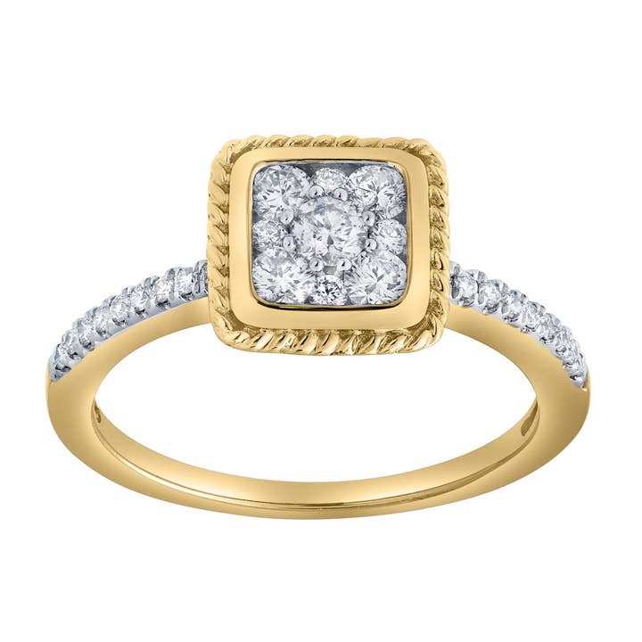 Caelina 0.50 Ct 10K Yellow Gold Diamond Ring for wholesale by LuvMyJewelry (LMJ)