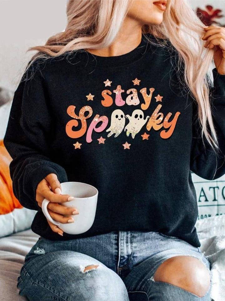 Halloween Ghost Stay Spooky print sweatshirt and other Purchase Wholesale stay spooky. Free Returns & Net 60 Terms on Faire trending on Faire.