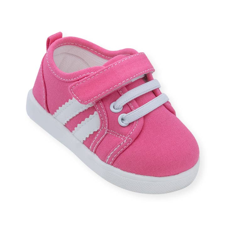 Andy Pink Tennis Shoe for wholesale by Wee Squeak Shoes
