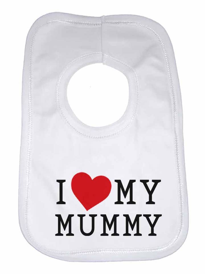 Bavettes pour garçons et filles I Love My Mummy pour la vente par Little Ratbag