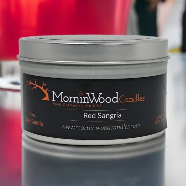 Red Sangria - Soy Tin Collection for wholesale by MorninWood Candles