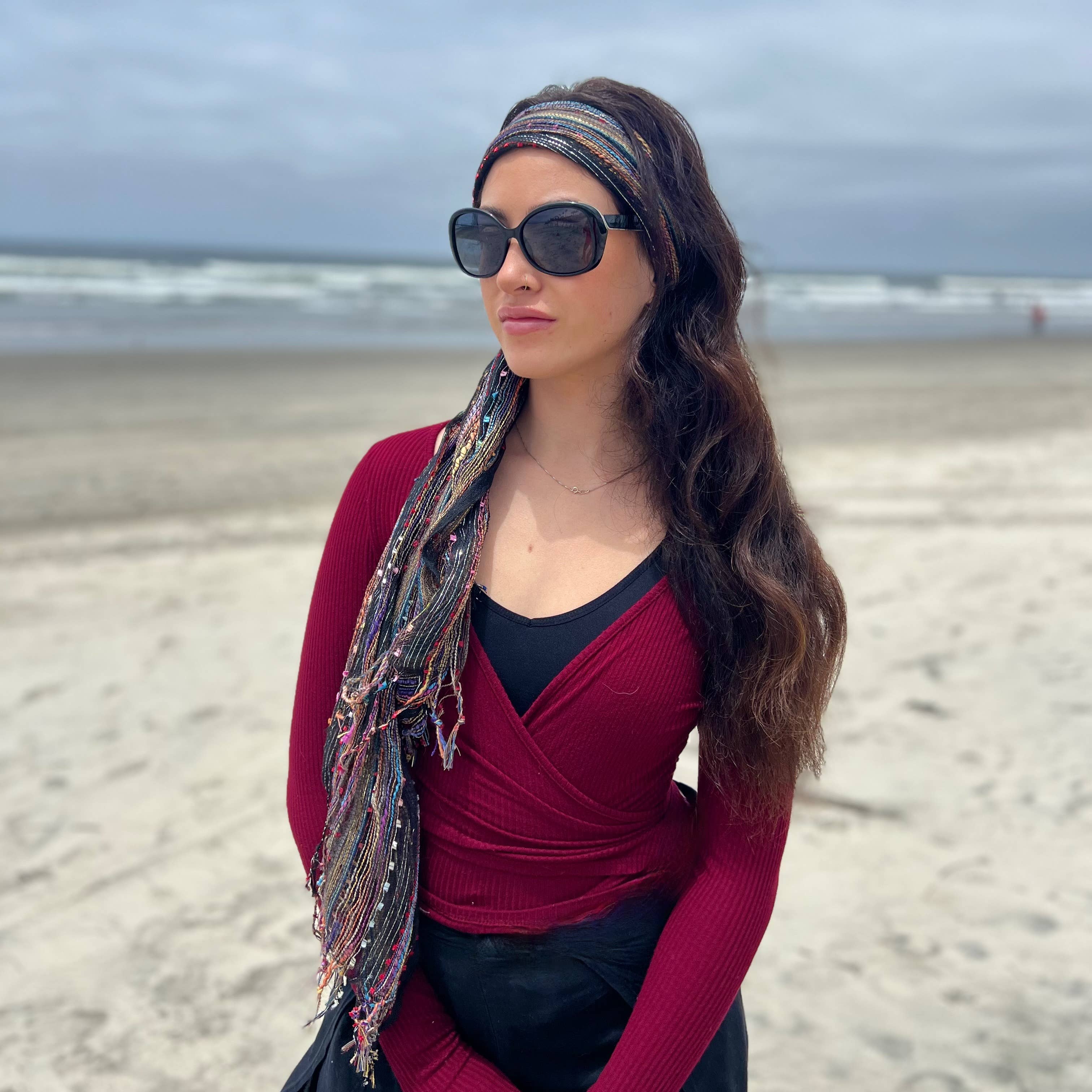 Humble Hilo – wholesale Scarf – Women's – Humble Hilo Multicolored Thread Artisan Scarf105