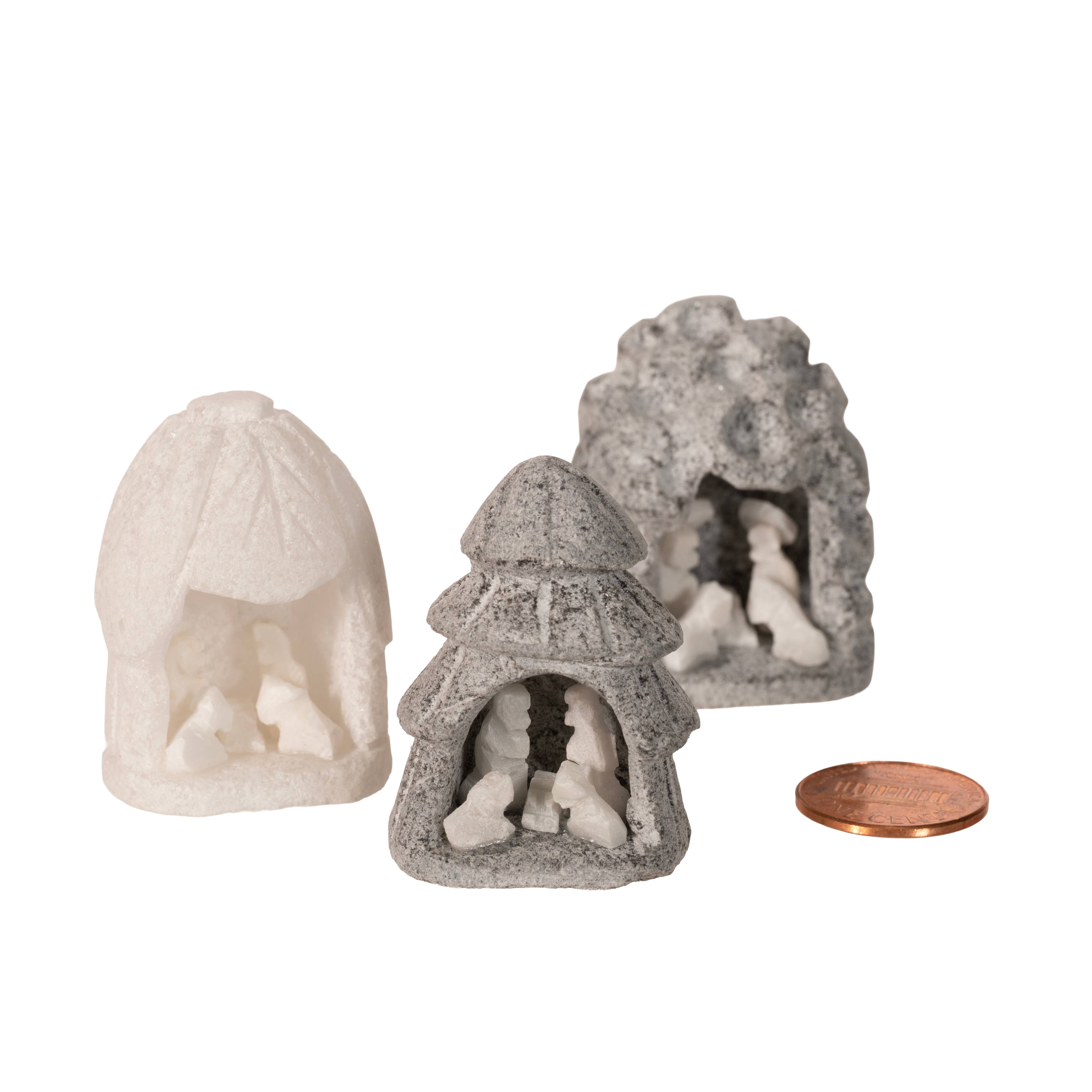 Lucuma Designs - Wholesale Nativity Scene Decor - Nativity Alabaster Carving - Mini 1.25" (sold in 12's) - Natural Gift3