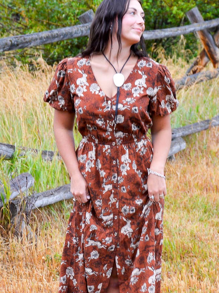 De Tuin van Jackalopes Maxi-jurk voor wholesale door Cotton & Rye Outfitters