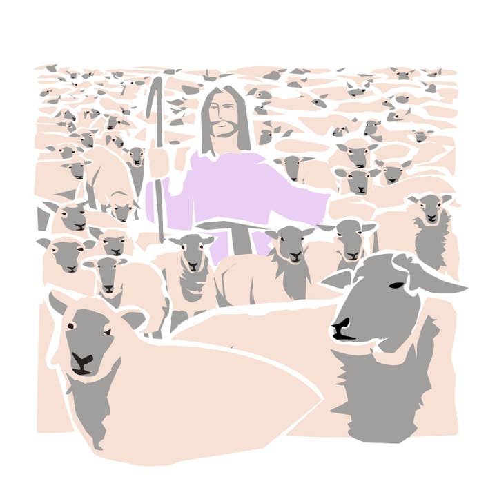 Estampe catholique religieuse Jésus « Mon berger » pour la vente par RGB Fineart