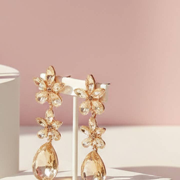 Arya Jewellery Wholesale – wholesale Dangle earrings – Flower Crystal Drop & Dangle Earrings