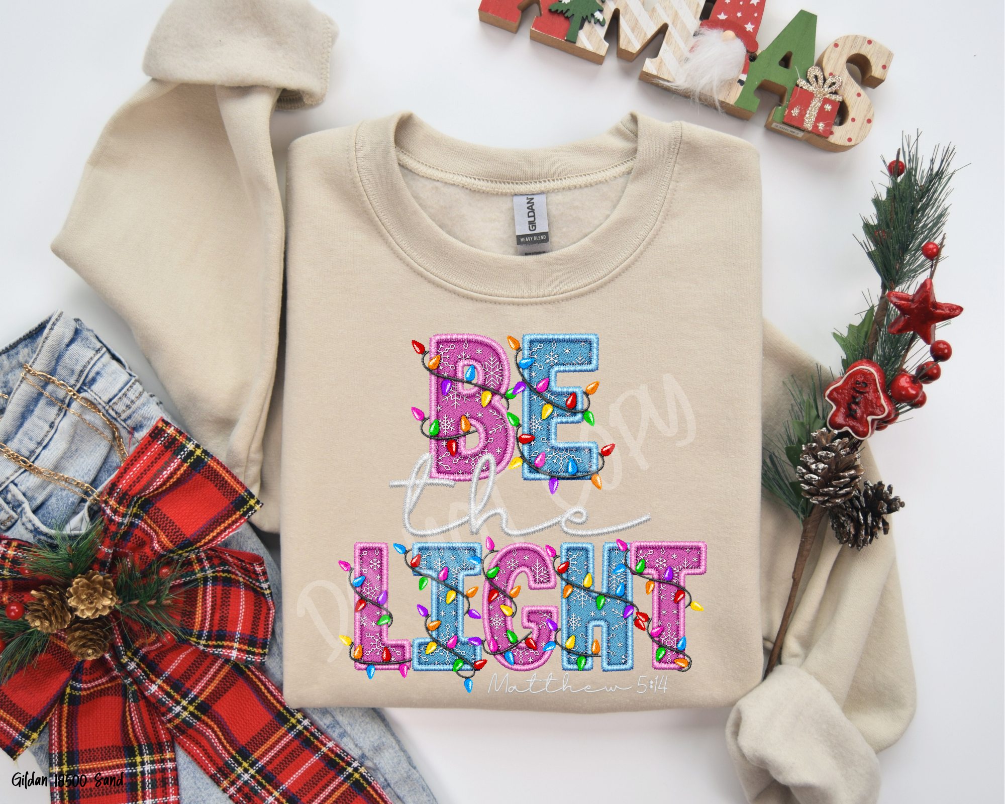 Cash & Drix Wholesale - Wholesale Graphic Sweatshirt - Women's - Be The Light - Holiday Sweatshirt0