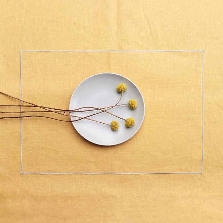 Individual americano de lino puro resistente a manchas RESINADO para venta al por mayor de Giardino Segreto