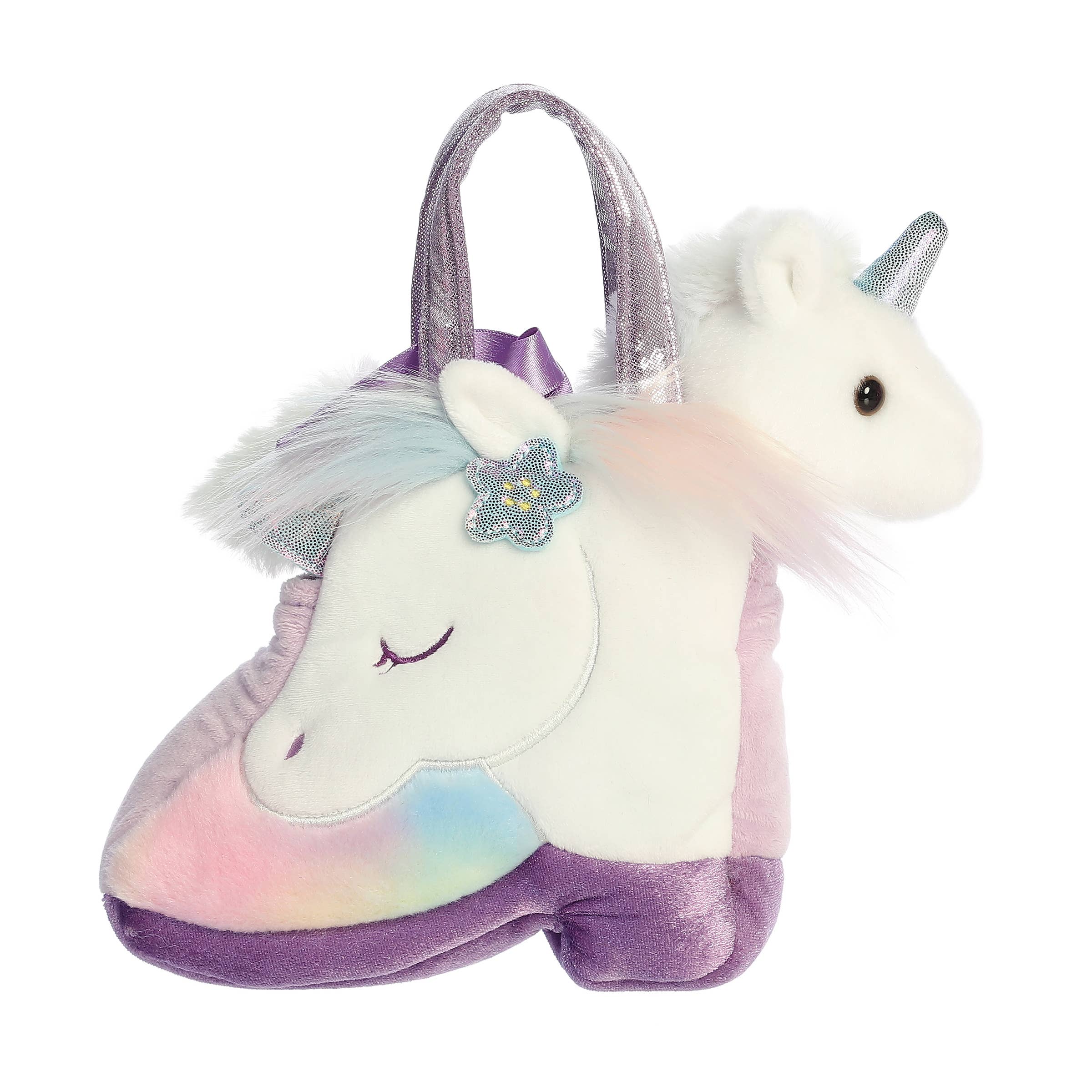 Kelley and Company - Wholesale Tote bag – Women's - 7" Plush Unicorn in Rainbow Boot Purse Carrier0