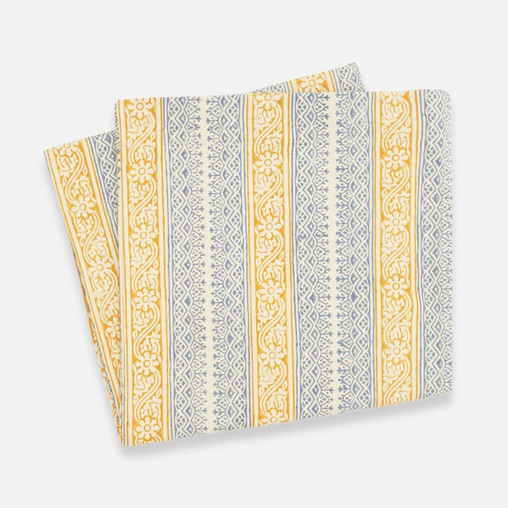 Anchal - Wholesale Shower Curtain - Floral Stripe Block Print Shower Curtain3