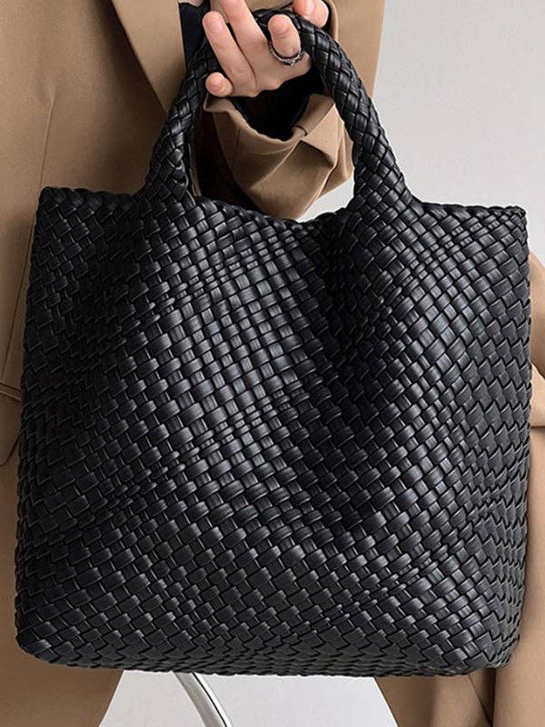 FurDecoration - Wholesale Tote Bag - Women's - Woven Tote Bags Handbags in Solid Colors4