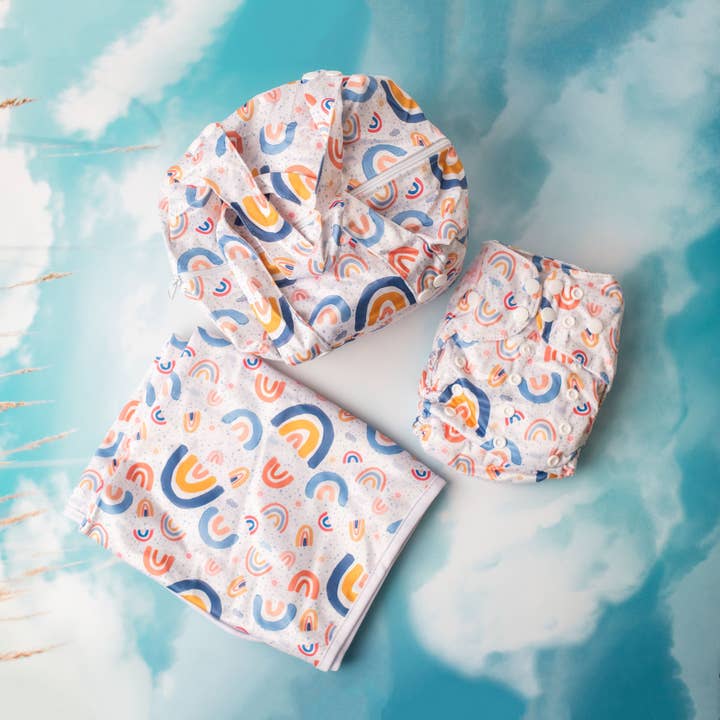 Eco Baby Bundle (4x Nappies + Pod + Mat) | Brighter Days for wholesale by Monarch