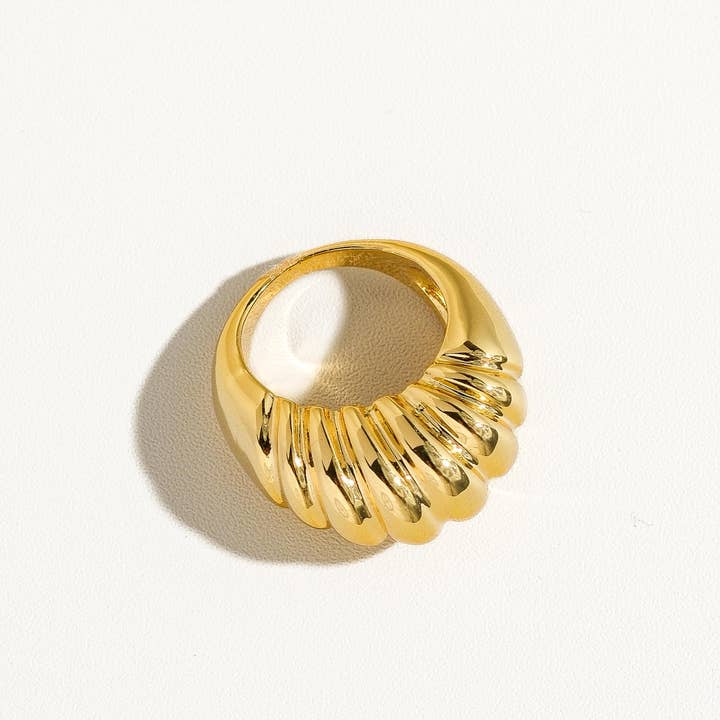 Silver Nalani 18K GoldContemporary Croissant Ring for wholesale on Faire