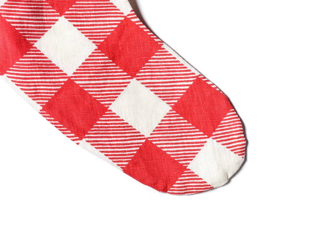 Coton Colors - Wholesale Holiday Stocking - Red Buffalo Stocking with Trim2
