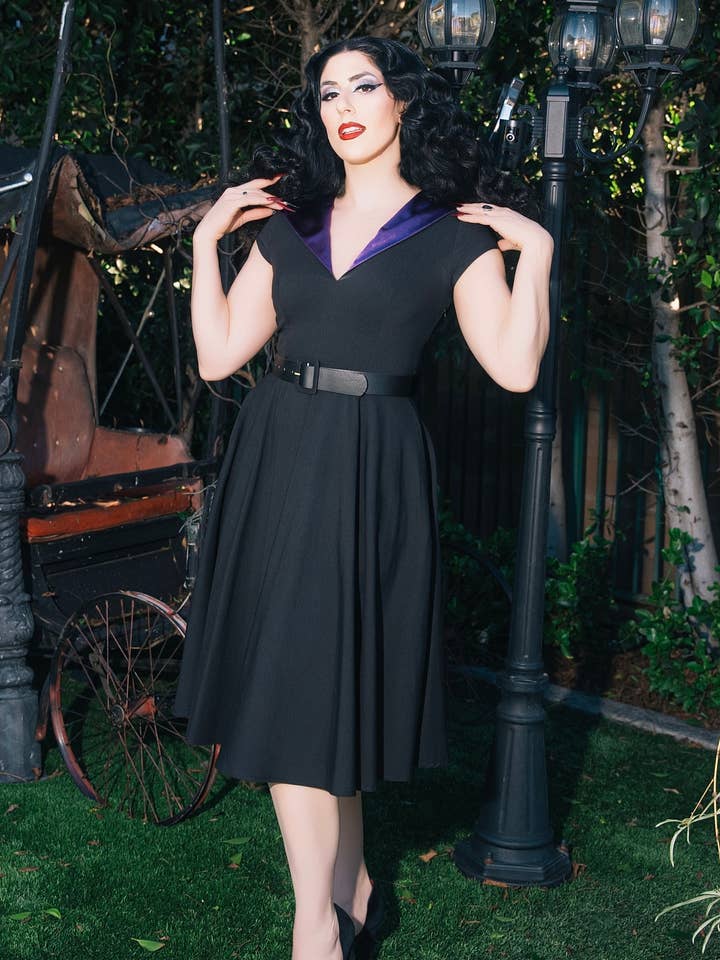 Eyes Ahead Hooded Swing Dress for wholesale by Weasel Wear