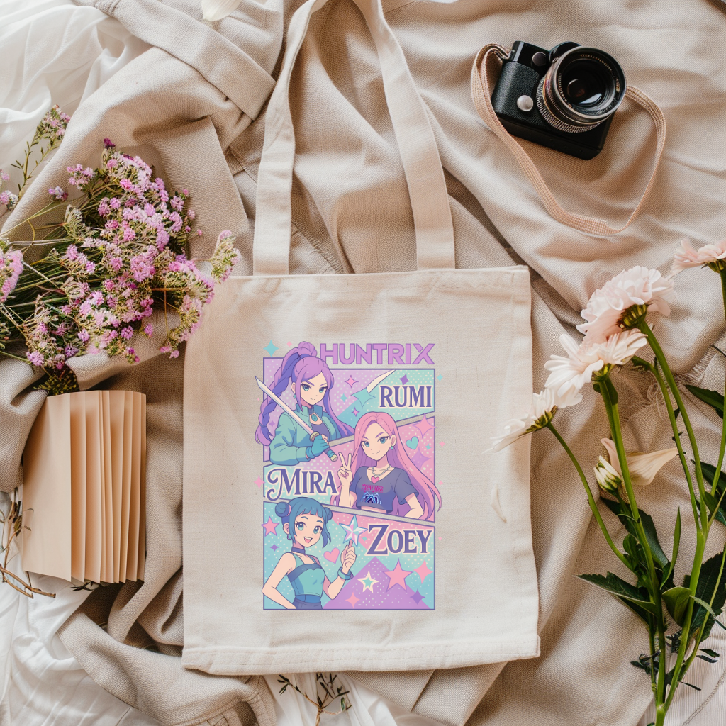 Shadows of Sunshine - Wholesale Tote Bag - Women's - Pastel Huntrix Canvas Tote Bag0