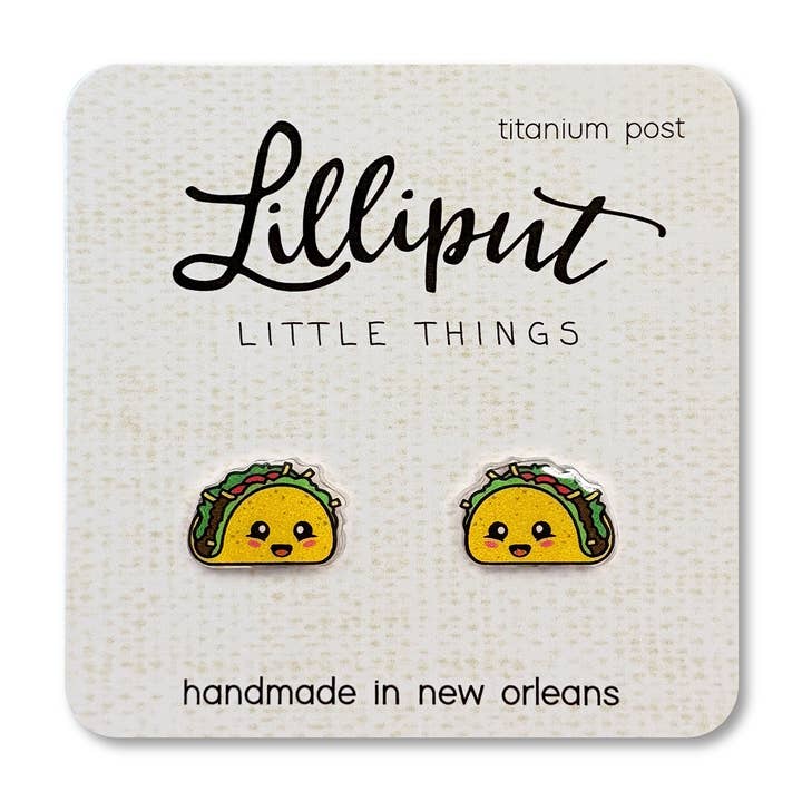 Kawaii Taco Earrings // Quirky Earrings for wholesale by Lilliput Little Things