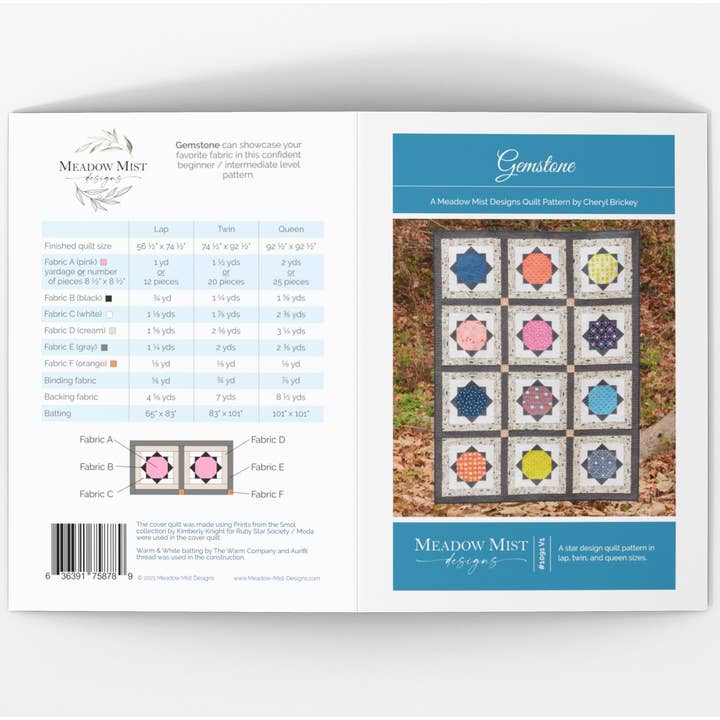 Gema - Patrón estampado para venta al por mayor de Meadow Mist Designs