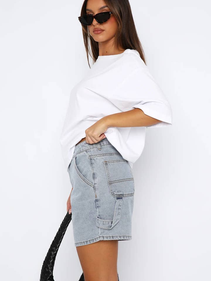 Marayn - Wholesale Shorts – Women’s - 2025 Summer Street Style Washed Denim Carpenter Pants9