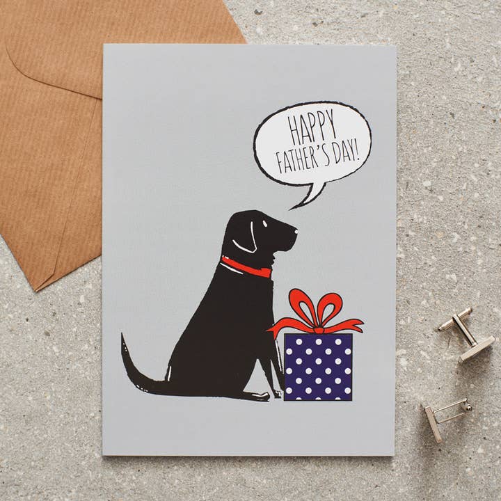 Carte pour la fête des Pères - Black Labrador pour la vente par Sweet William Designs