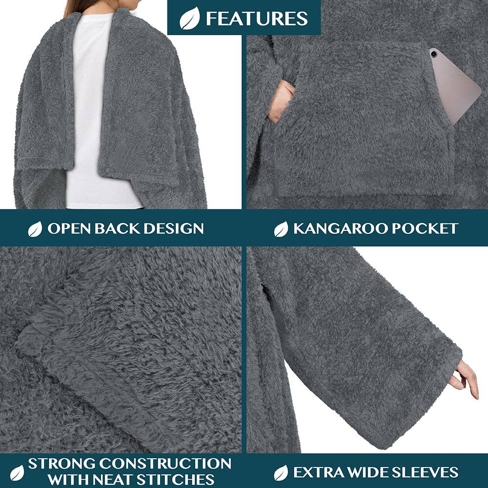 Pavilia - Wholesale Throw Blanket - Sherpa Fluffy Blanket with Sleeves17