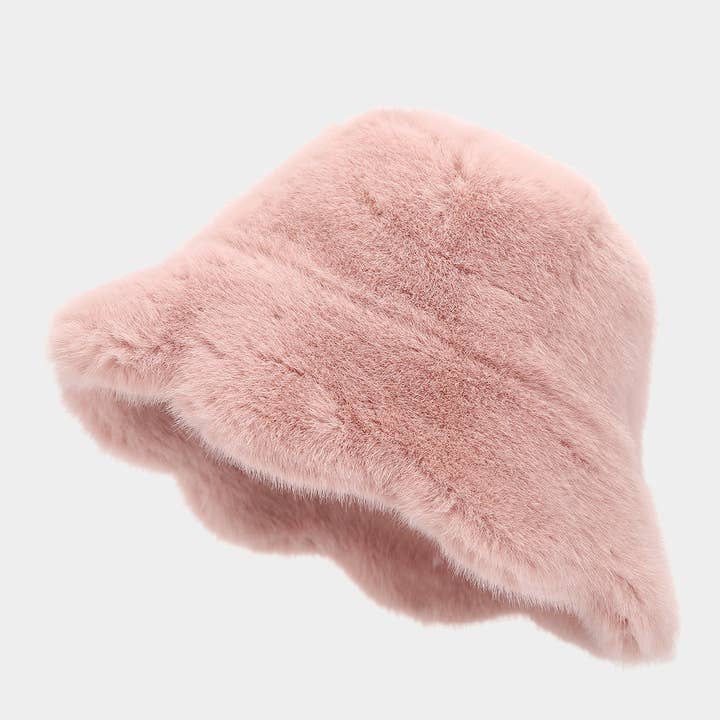 Dipped Shop - Wholesale Bucket Hat - Women's - Winter Fluffy Fuzzy Faux Fur Warm Bucket Hat DP25G7411