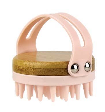 Lindo - Wholesale Head Scratcher/Massager - Silicone Scalp Massager (bamboo base)0