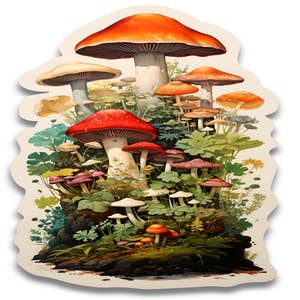 Mushroom Foraging Vinyl Sticker Sheet+Root People Mushroom