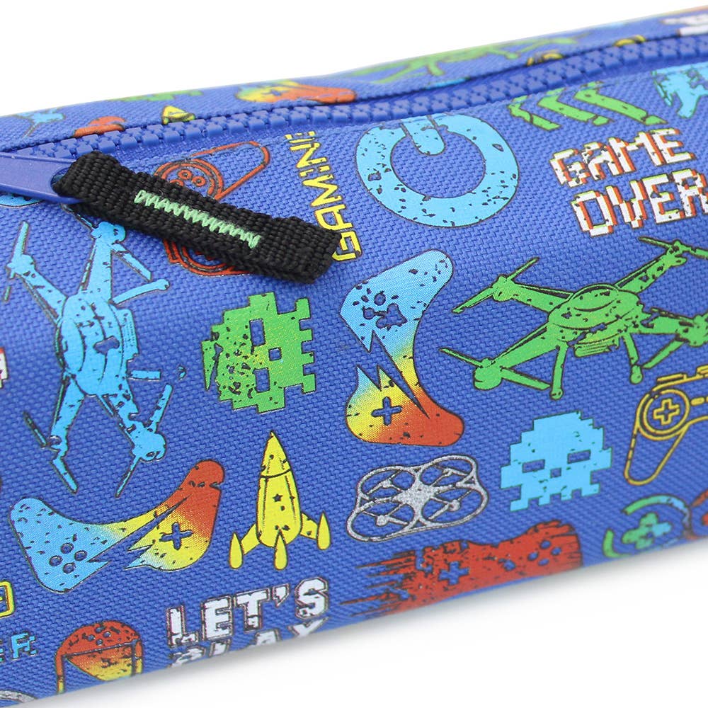 Powell Creative Products Ltd – wholesale Pencil case/pouch – Game Over Pencil Case for Boys Blue Barrel2