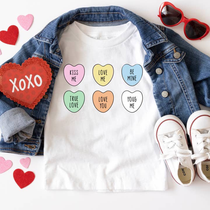 Candy Hearts Tee for wholesale by A & O Co.