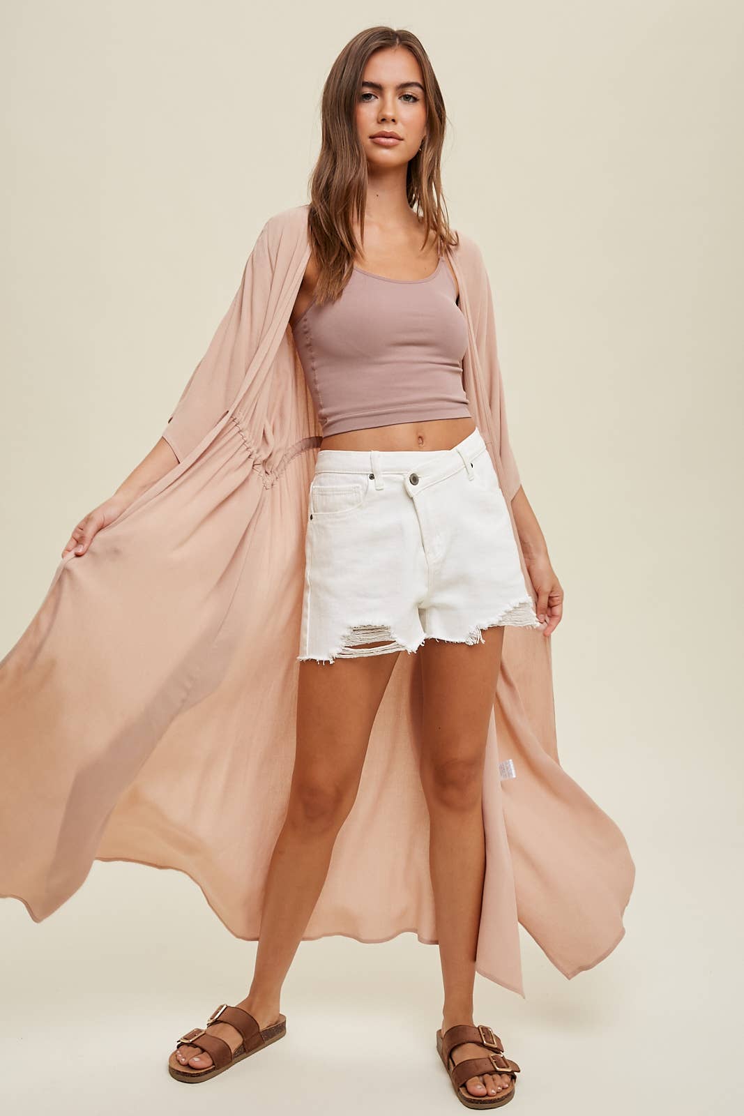 Wishlist Apparel - Wholesale Kimono - Women's - KIMONO COVER-UP WITH WAIST TIE / WL22-750011